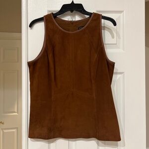 WHBM suede fitted top